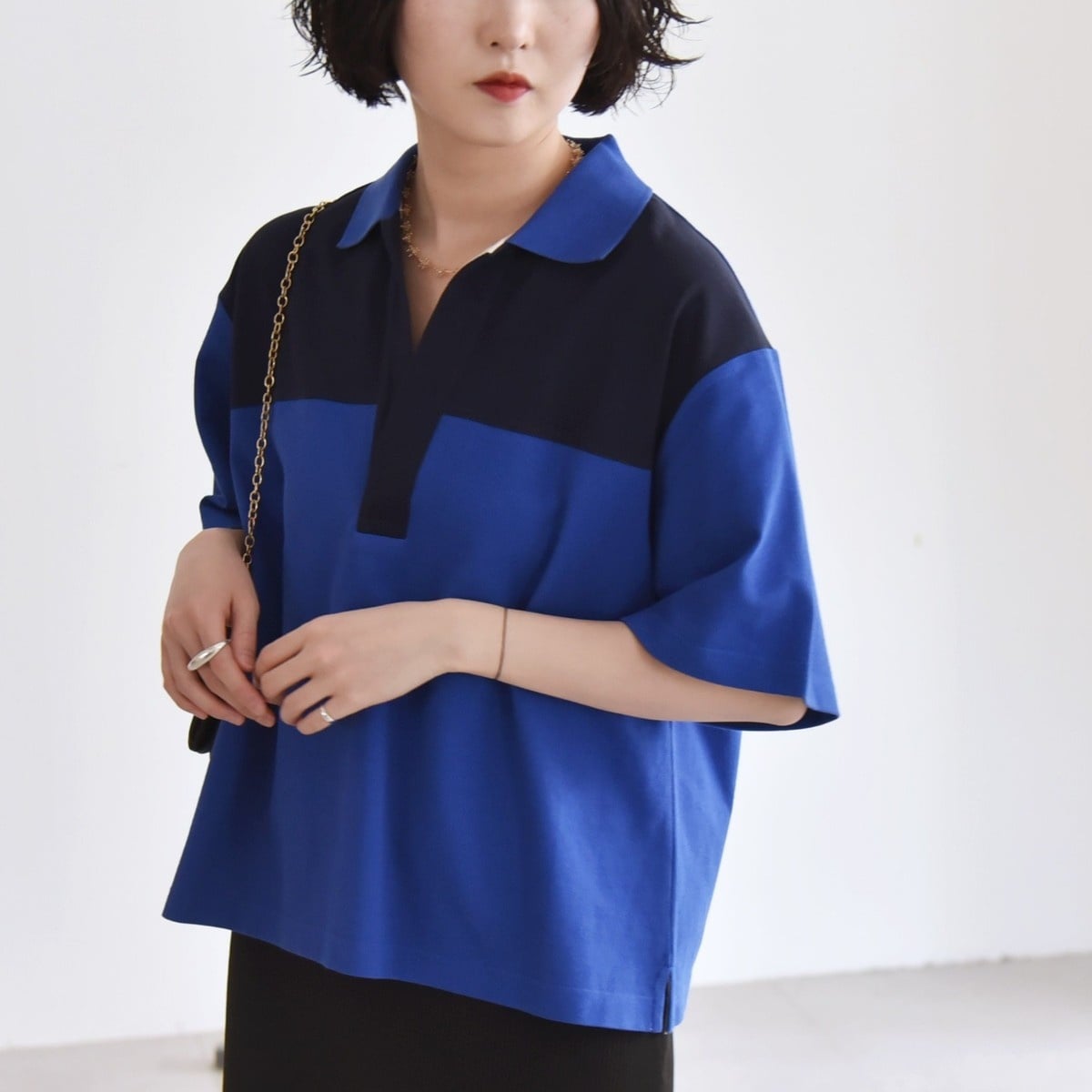 quaranciel:〈洗濯機可能〉カノコ スキッパー デザイン ワイド