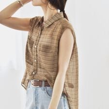 quaranciel:〈手洗い可能〉シアー チェック ノースリーブ シャツ