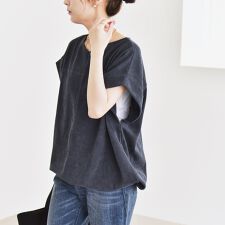 quaranciel:〈洗濯機可能〉ポリエステル ベロア ドロスト ルーズ プルオーバー