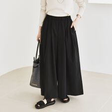 quaranciel:〈洗濯機可能〉タイプライター ギャザー ワイド キュロット パンツ