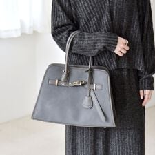 quaranciel: 2way 金具 ベルト スクエア トート バッグ（A4対応）