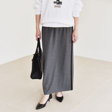 quaranciel:〈手洗い可能〉カット ジョーゼット サイド ライン タイト スカート