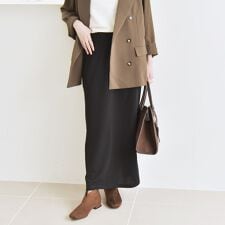 quaranciel:〈手洗い可能〉カット ジョーゼット サイド ライン ナロー スカート
