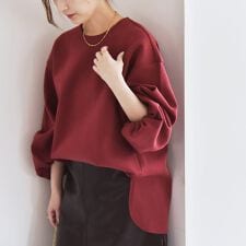 《予約》quaranciel:〈洗濯機可能〉ポンチ バックジップ バルーンスリーブ プルオーバー