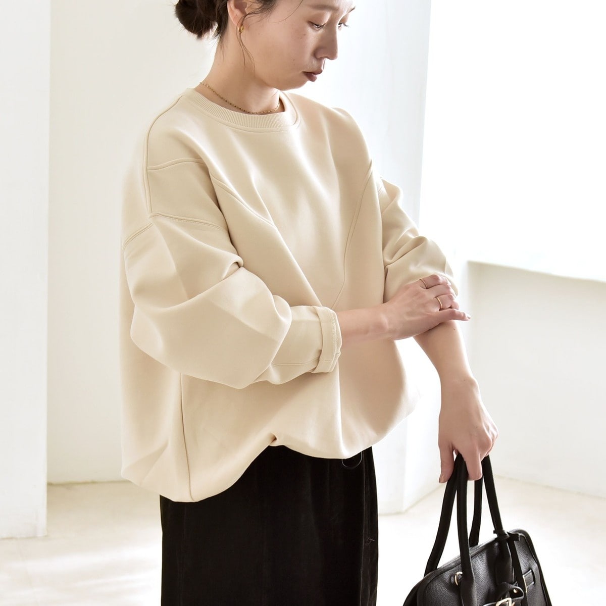 フラワードットプリント裏毛トレーナー | スーパーハッカ(SUPER HAKKA