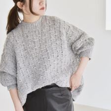 《予約》quaranciel:〈手洗い可能〉レース ドルマン クルーネック ニット