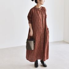 《予約》quaranciel:〈手洗い可能〉モノグラム ドット ロング シャツ ワンピース