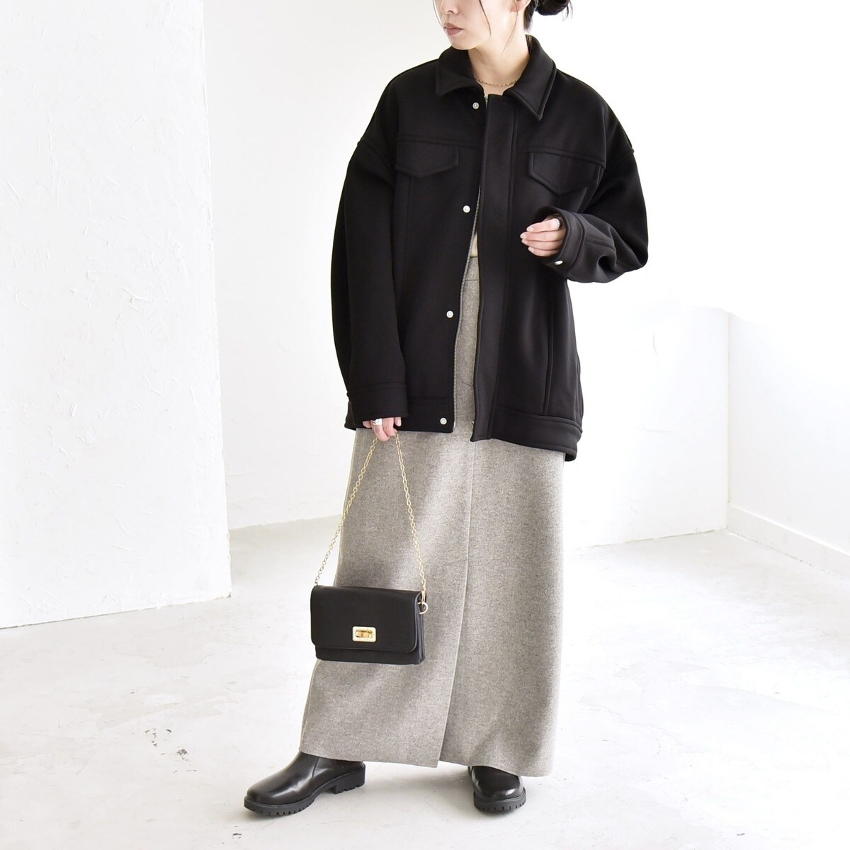 quaranciel:〈洗濯機可能〉ダンボール 裏起毛 コクーン オーバー