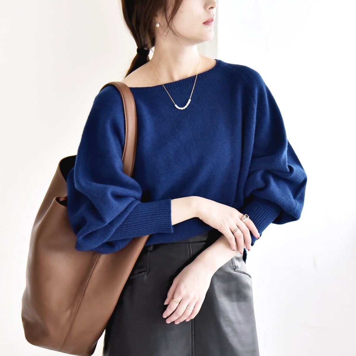 quaranciel:〈手洗い可能〉AQUA カシミヤ ミックス ドルマン ニット