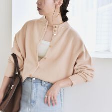 quaranciel: AQUA カシミヤ ミックス 2way ハイネック カーディガン