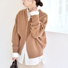 quaranciel: AQUA カシミヤ ミックス 2way ハイネック カーディガン