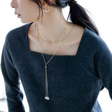 quaranciel: ミニ 淡水パール フラワーデザイン ネックレス