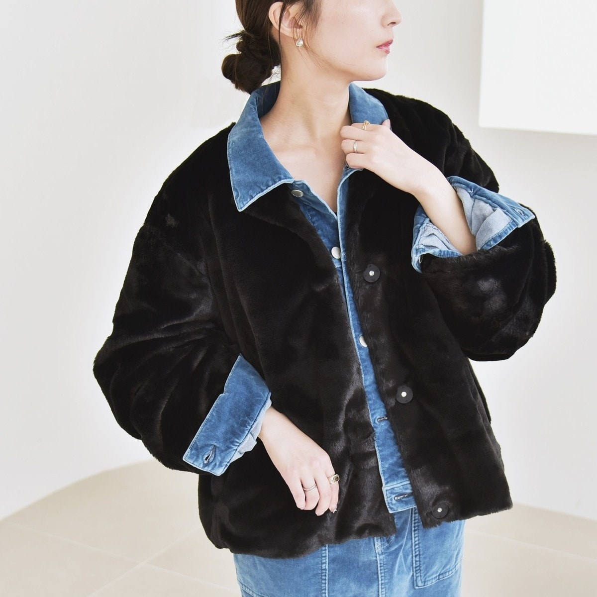 SHIPS any: ナッピング フード ショート コート | シップス エニィ