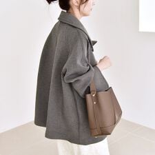 カランシエル(quaranciel)の《一部追加予約》quaranciel:〈手洗い可能〉ダンボール ステンカラー ジャケット コート 2