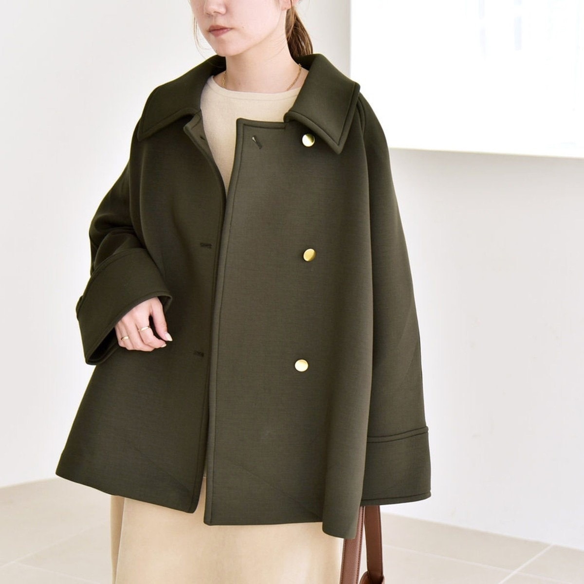 STERNBERG シャンブレーオーバーステンカラーコート ベージュ M STERNBERG シャンブレーオーバーステンカラーコート ベージュ M
