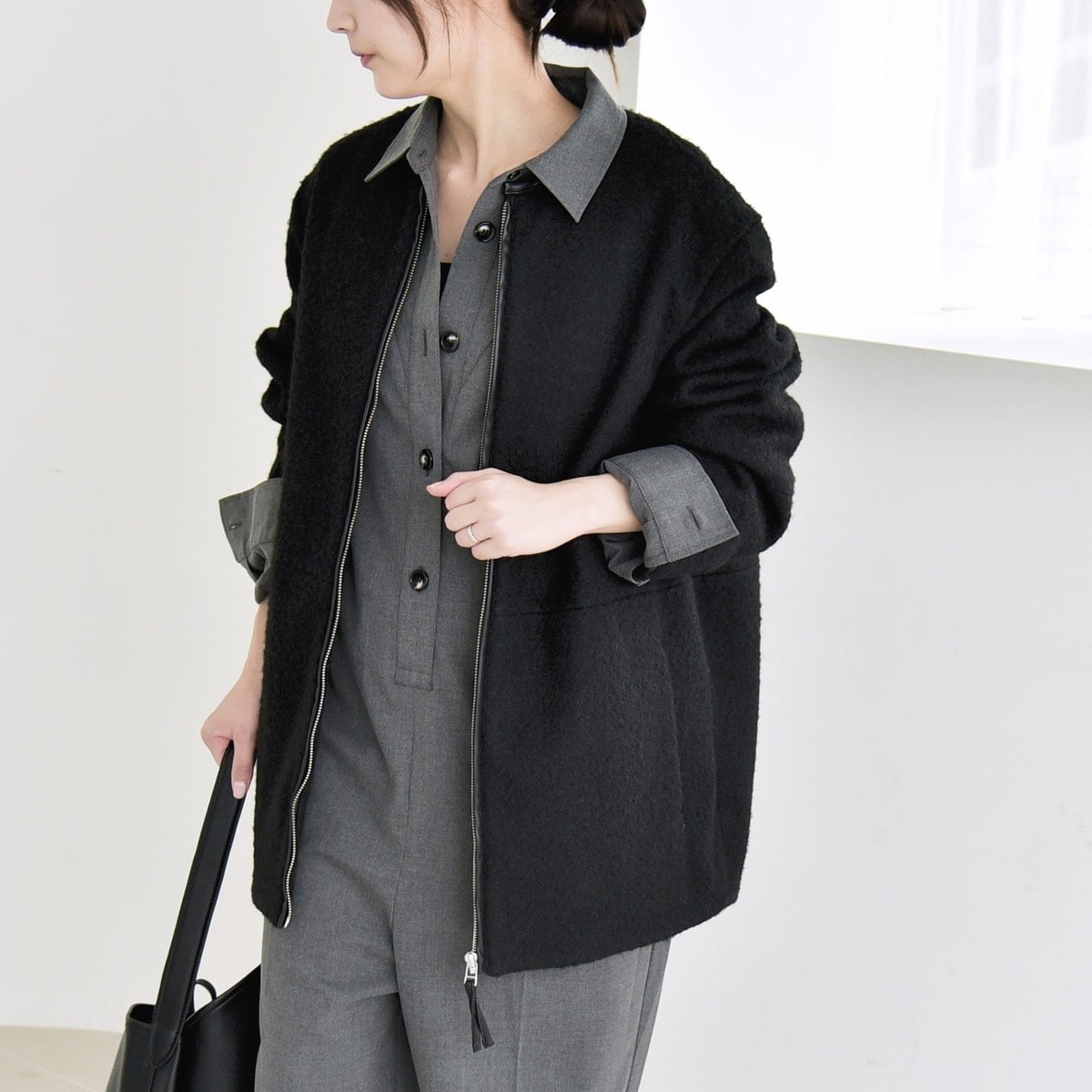 WEB限定】ブークレ ノーカラーショートコート | ビューティー