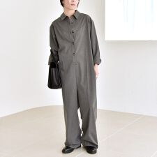 quaranciel:〈洗濯機可能〉レギュラーカラー ジャンプスーツ