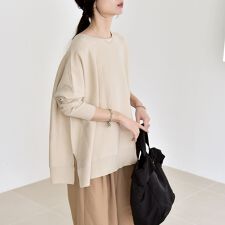 quaranciel:〈洗濯機可能〉ボートネック ワイド ニット プルオーバー