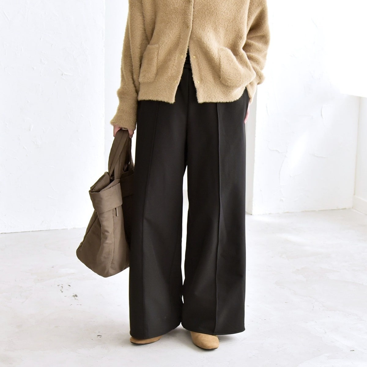 カランシエル（quaranciel）/quaranciel:〈洗濯機可能〉ピンタック ウォーム ワイド パンツ quaranciel:〈洗濯機可能〉ピンタック ウォーム ワイド パンツ