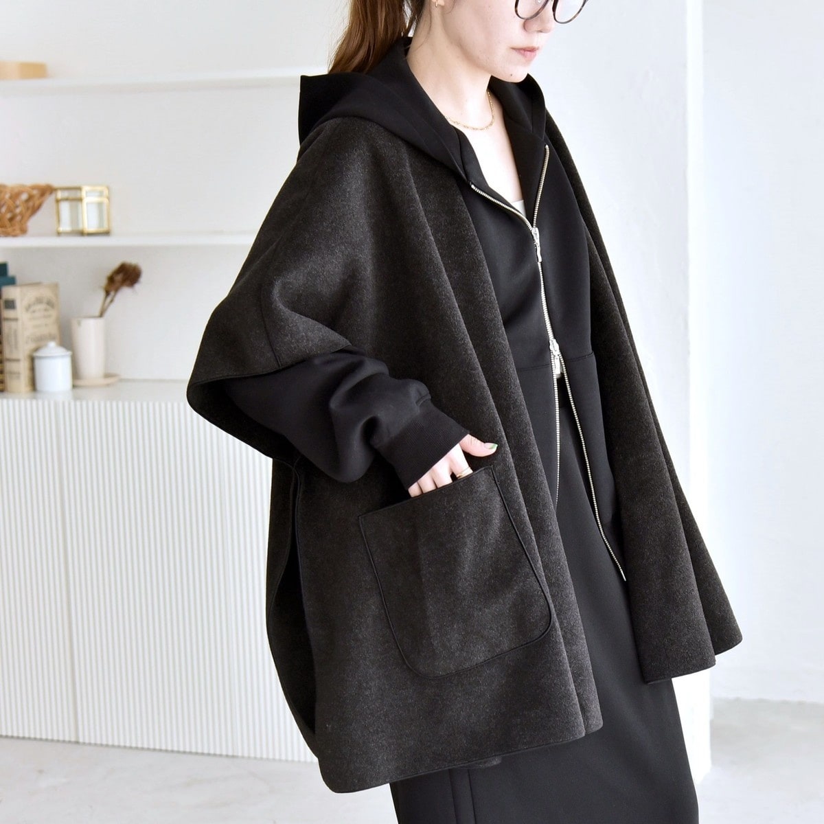 kaene ポンチョコート kaene ポンチョコート ポンチョコート-Unisex