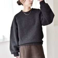 quaranciel:〈洗濯機可能〉ボア × チュール コンビ ヨーク プルオーバー