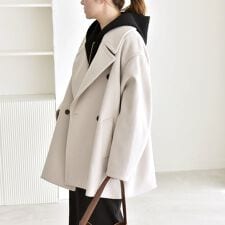 カランシエル(quaranciel)の《予約》quaranciel: PURE WOOL ダブルブレスト ハーフ Pコート