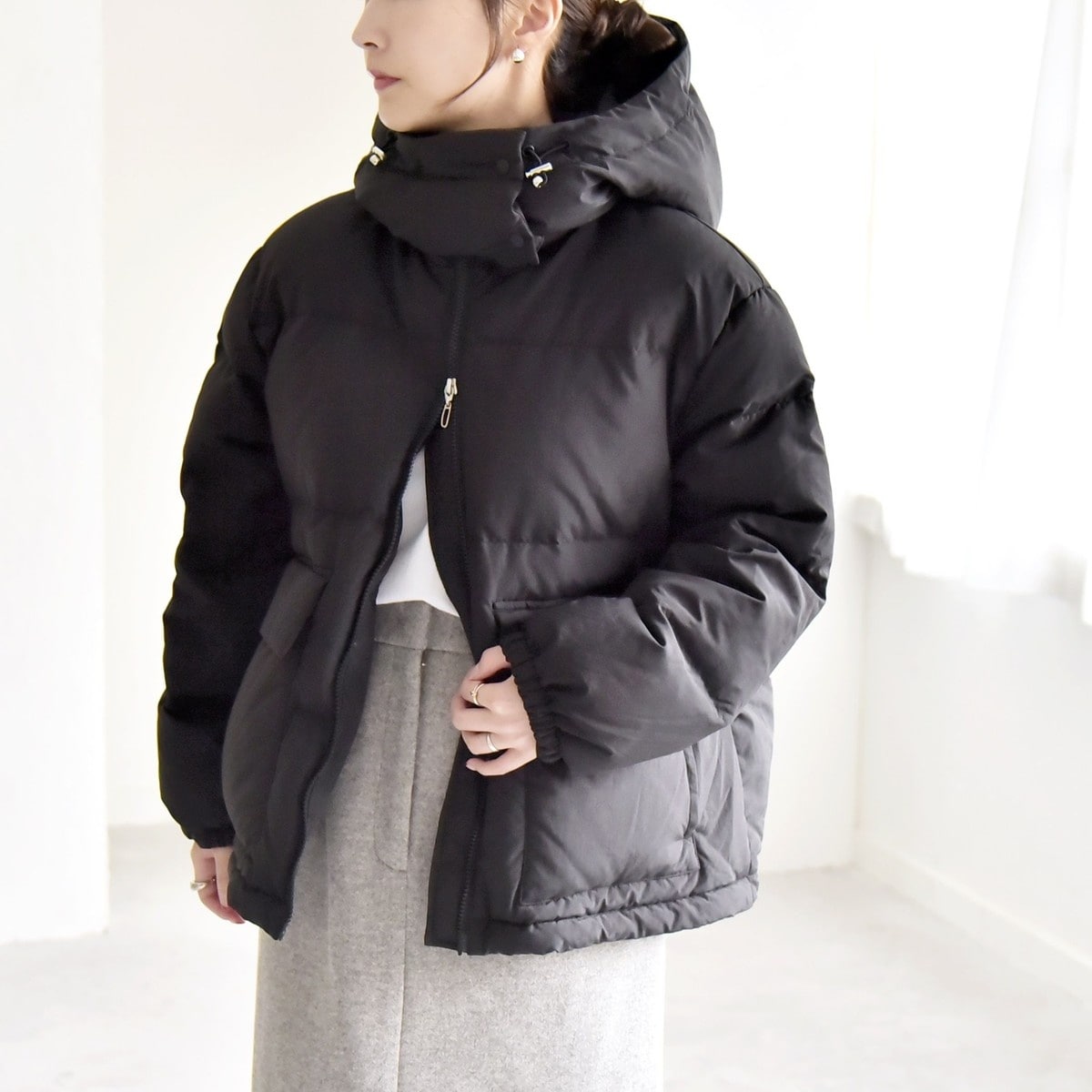 URBAN RESEARCH コクーンフードジャケット　ダウンコート GREENDOWNコクーンフードジャケット | アイテムズ アーバン