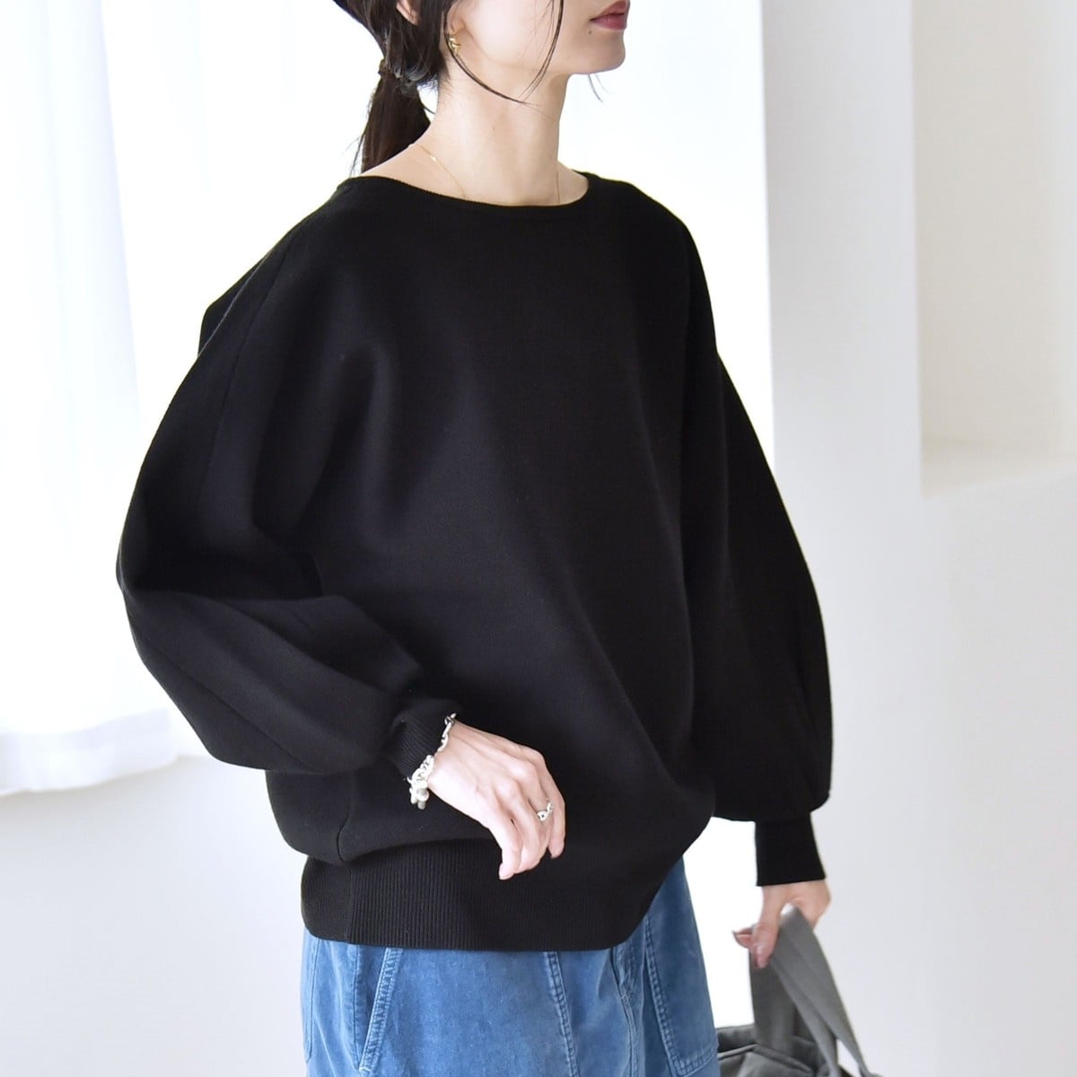 quaranciel:〈手洗い可能〉ダブルフェイス パールモチーフ ワイド