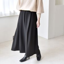 quaranciel:〈洗濯機可能〉ウォーム タック ワイド キュロット パンツ