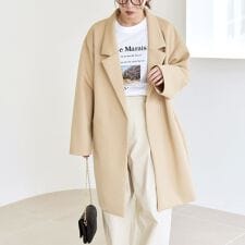 quaranciel:〈手洗い可能〉ジャージー テーラード ジャケット コート