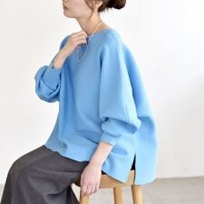 quaranciel:〈手洗い可能〉ボートネック ワイド ニット プルオーバー