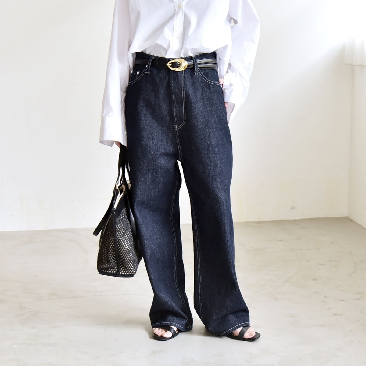 quaranciel:〈手洗い可能〉モノグラム ドット リラックス ワイド