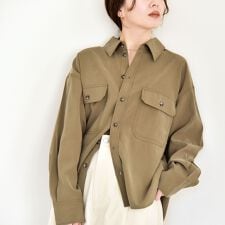 quaranciel:〈洗濯機可能〉フィブリル ビッグ ポケット レギュラー シャツ