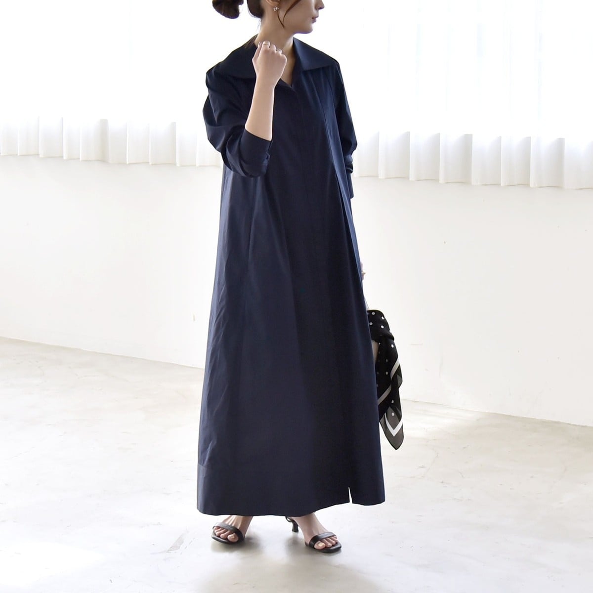 未使用品⚑シップスエニィ　洗える　デニム ブザム シャツワンピース　ワンサイズ シップス エニィ（SHIPS any）/SHIPS any:〈洗濯機可能〉デニム ブザム