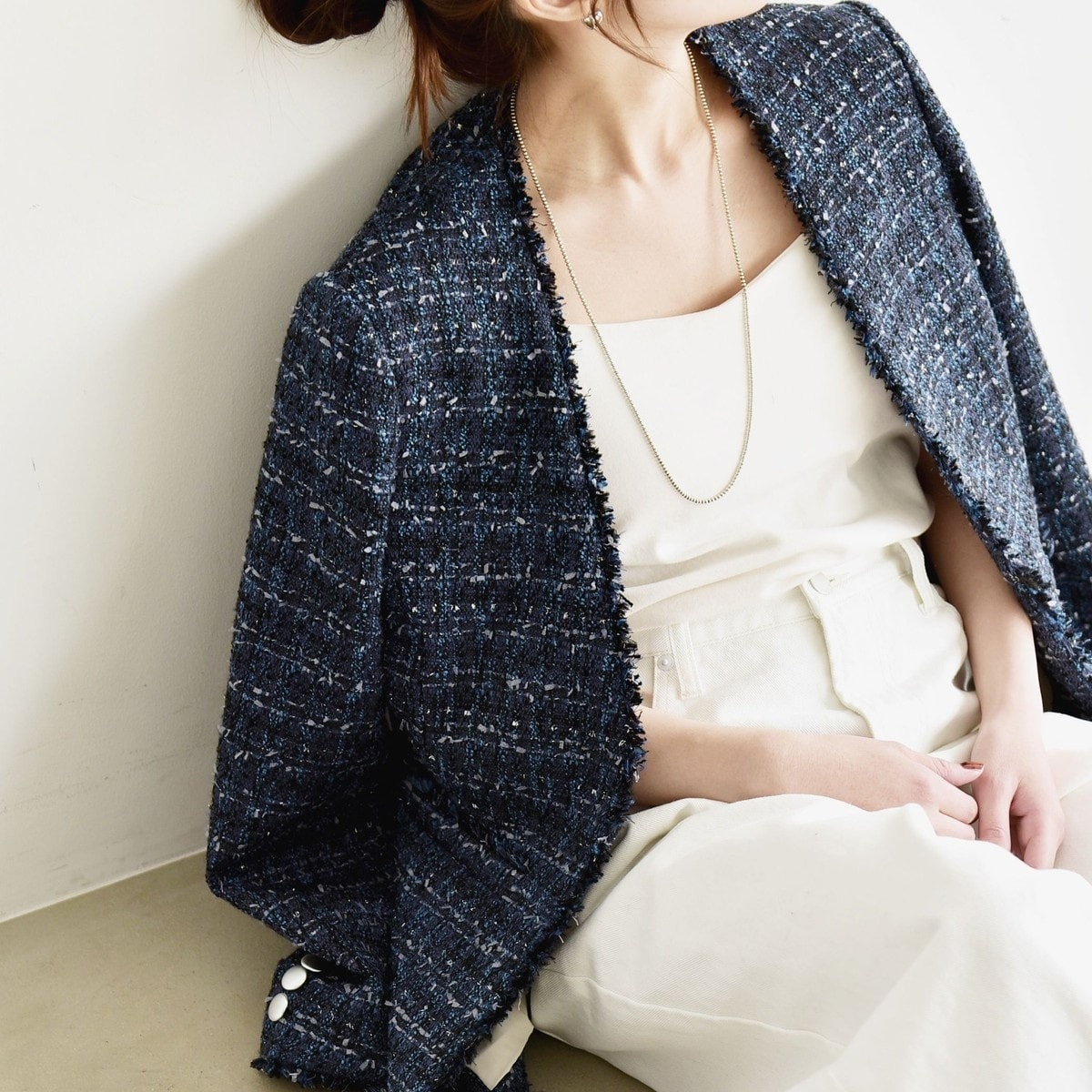 新品タグ付き　かぐれ　ウールクルーネックジャケット　アーバンリサーチドアーズ 新品タグ付き かぐれ ウールクルーネックジャケット アーバンリサーチ