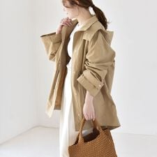 quaranciel:〈撥水加工/洗濯機可能〉ナイロン ドロスト フード ミディ ブルゾン