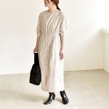 quaranciel: ドット フラワー プリント Iライン ギャザー ワンピース