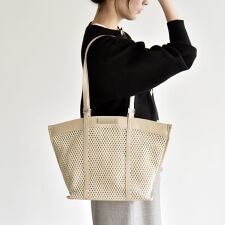 quaranciel: 2way ハンドル メッシュ トートバッグ