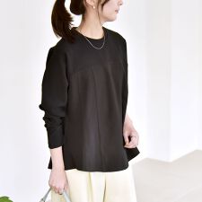 quaranciel:〈洗濯機可能〉カットジョーゼット ドッキング フレア プルオーバー