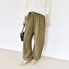 quaranciel:〈洗濯機可能〉ツイル ワイド イージー カーゴ パンツ