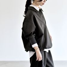 《予約》quaranciel:〈洗濯機可能〉ライト ポンチ ドロスト ポロ プルオーバー