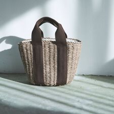 《予約》quaranciel: バイカラー テープハンドル ペーパー トート バッグ