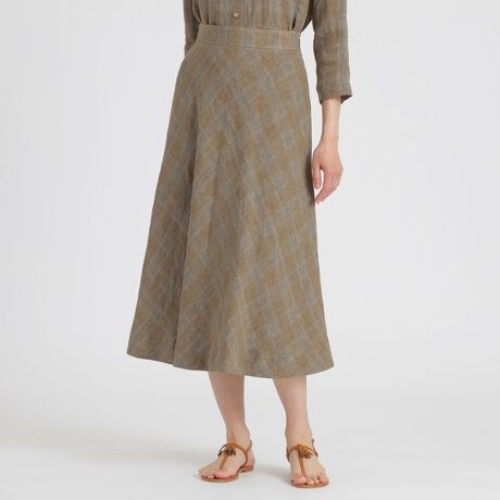 リネンチェック スカート | ポール・スチュアート(Paul Stuart  