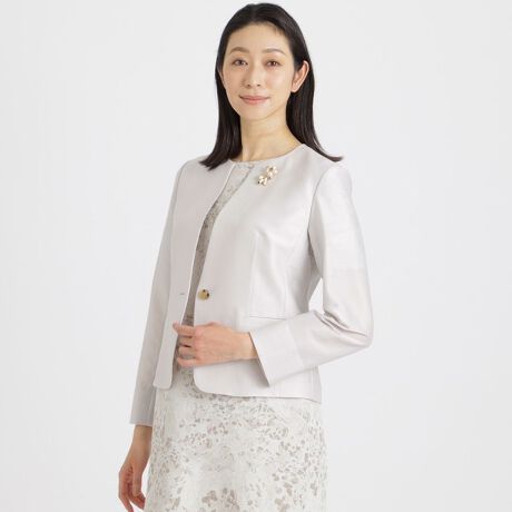 カールマイヤー ノーカラージャケット23SS【ウォッシャブル】【抗菌  