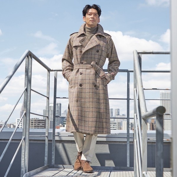SANYOCOAT×Paul Stuart】 ブリティッシュツイード ダブルトレンチ