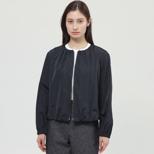 ポールスチュアート ノーカラー シャギーコート ロング ウール アルパカ 黒 アルパカウールシャギー コート | ポール・スチュアート(Paul