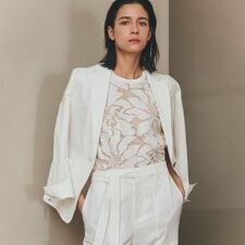 【Precious掲載】【ウォッシャブル】ストレッチリネン　ジャケット