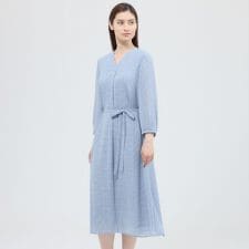 【ウォッシャブル】格子プリント　ワンピース