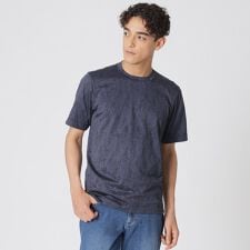 リーフ柄ジャカードTシャツ（半袖）