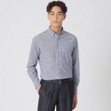 【STUART'S TRAVELER】ミニチェックプリント　ストレッチシャツ | ポール・スチュアート(Paul Stuart)